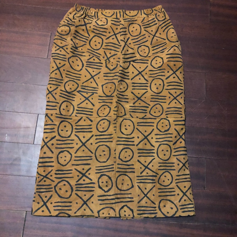 Vintage Suede Printed Midi